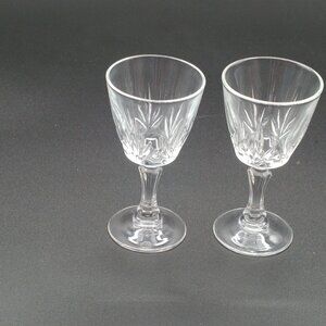 Luminarc Verrerie D’Arques France Crystal Liqueur Cordial Glasses Set of 2 EUC